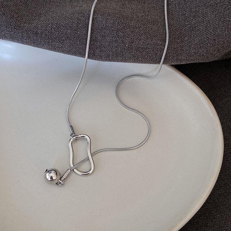 Серебряная цепочка для свитера с бусинами, модный дизайн ниши, геометрическая полая цепочка для капюшона, ожерелье с Y-образной цепочкой, цепочка для свитера, ювелирные изделия для женщин