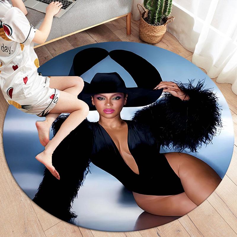 Круглый ковер Beyonce, Ковер для гостиной, спальни, дивана, игровой комнаты, Декор, Нескользящий коврик для пола
