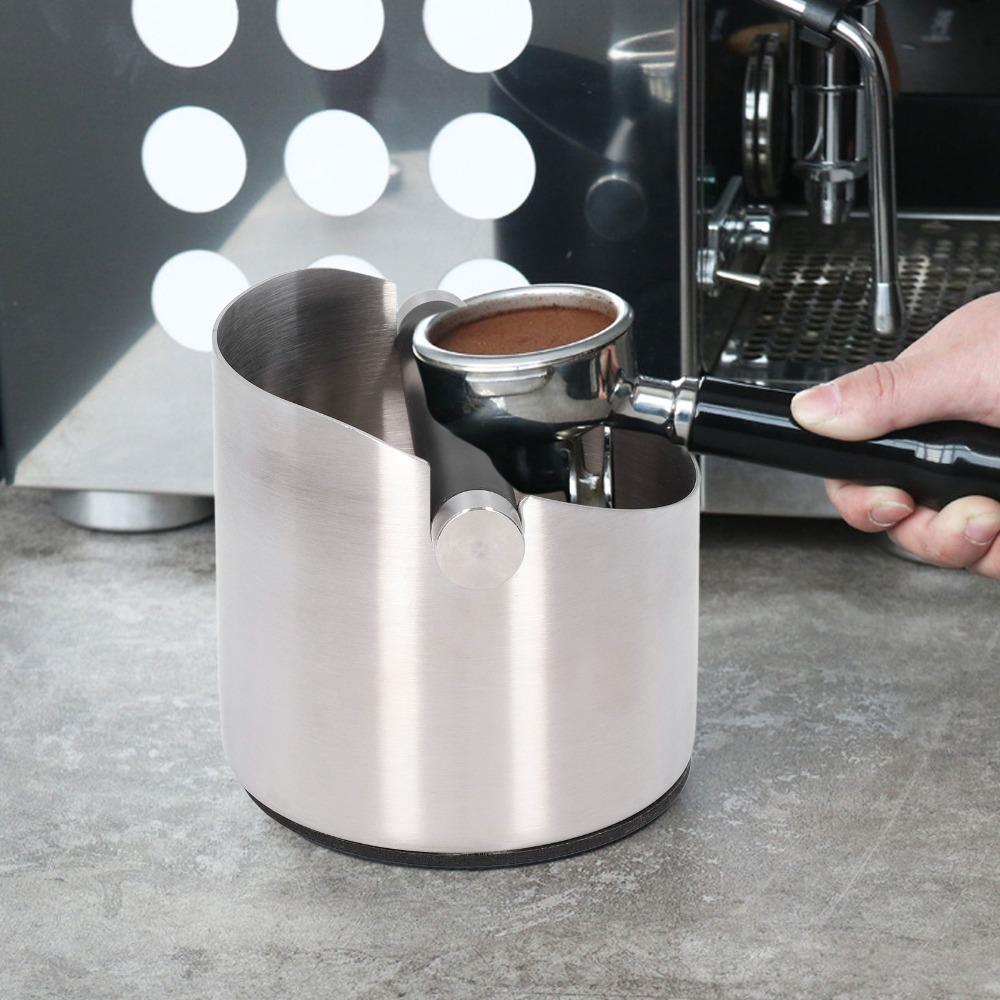 Stainless Steel Coffee Grounds Bucket Rubber Base Stainless Steel Knock Box Espresso Making