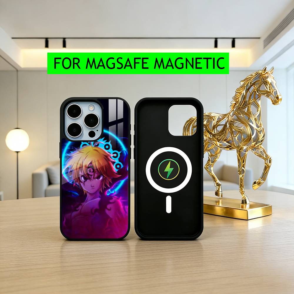The S-Seven D-Deadly Sins M-Meliodas Phone Case For iPhone17,16,15,14,13,12,11 Plus,Pro Magnetic For Magsafe Wireless Charging