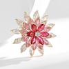 Jewelry Rotating Snowflake Brooch Sparkling Floral Badge Luxury Flower Lapel Pin  Gift