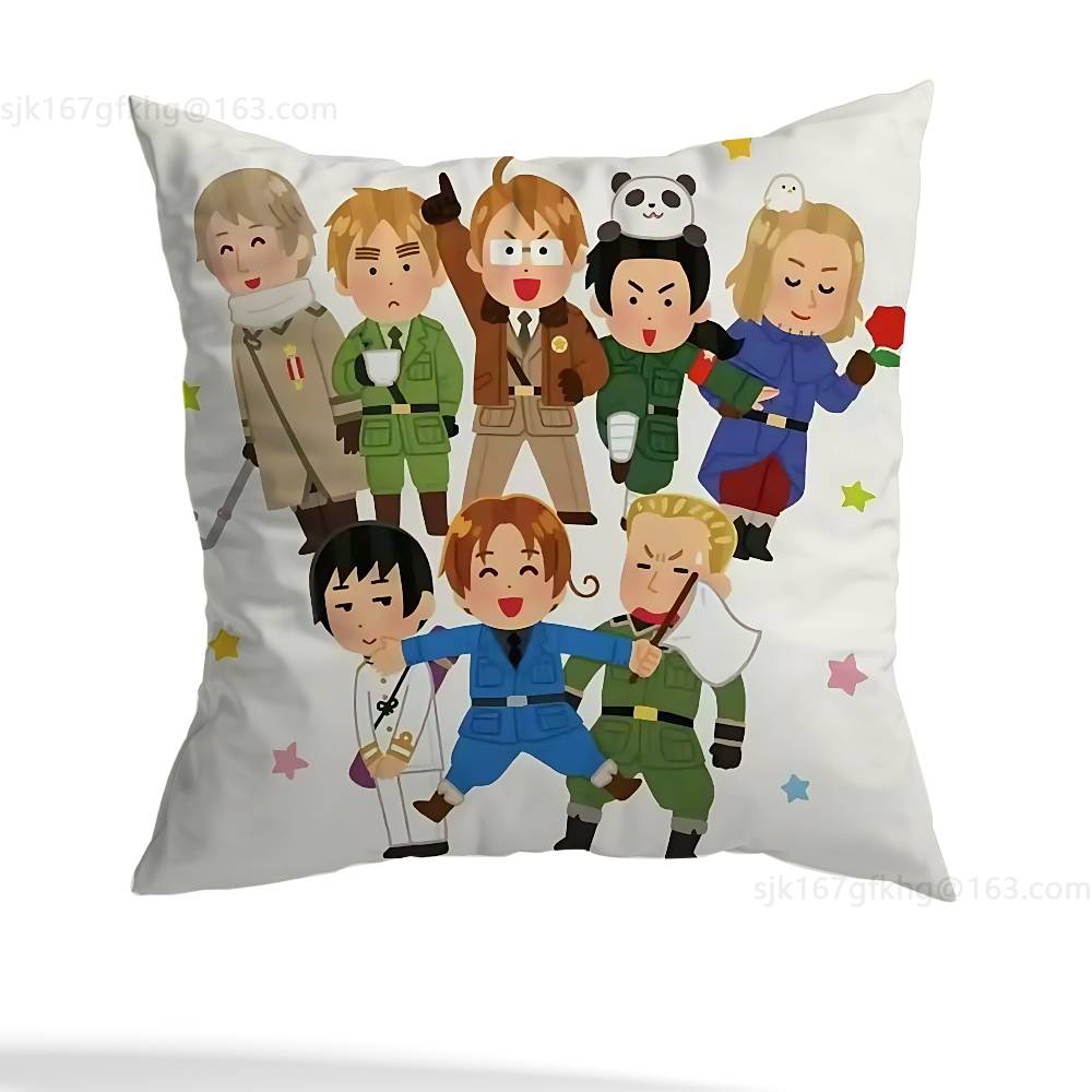 Аниме H-Hetalia World Stars Наволочка Квадратная Двусторонняя Печать Короткий Плюш Подушка для Дивана Подушка для Спальни Прикроватная