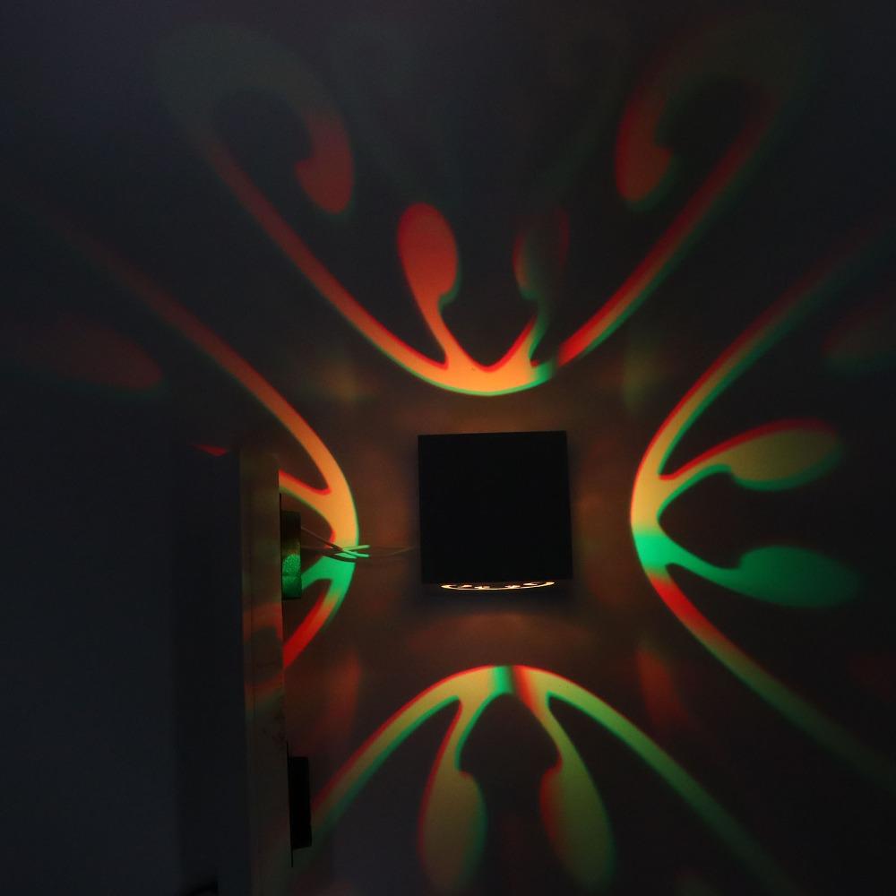 3W LED Wall Sconce Aluminum Ambient Lamp Colorful Projection Light  Corridor