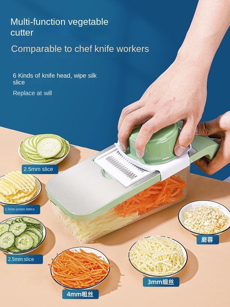 Multi-functional Home Kitchen Slice Cutter No Hands Required Vegetable Slicer Dicer Shredder Storage Organizer Tool