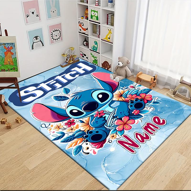 Custom Name Stitch Dreams Clouds Carpet Rug Customizable Soft Washable Anti-Slip Home Living Room Sofa Mats Personalized Rug. 0909373