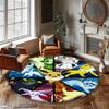 Lovely Eevee Cartoon Round Rug Fashion Aesthetic Floor Mat Wear Resistant Home Indoor Decor