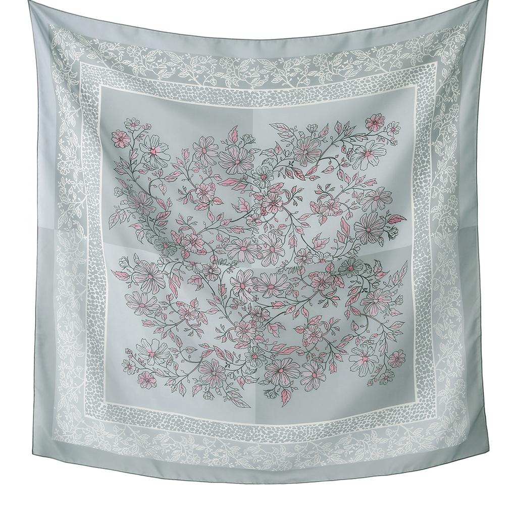 Newest Style Women Scarf Square Tencel Printed Handkerchief Fashion Temperament Beach Sunscreen Shawl