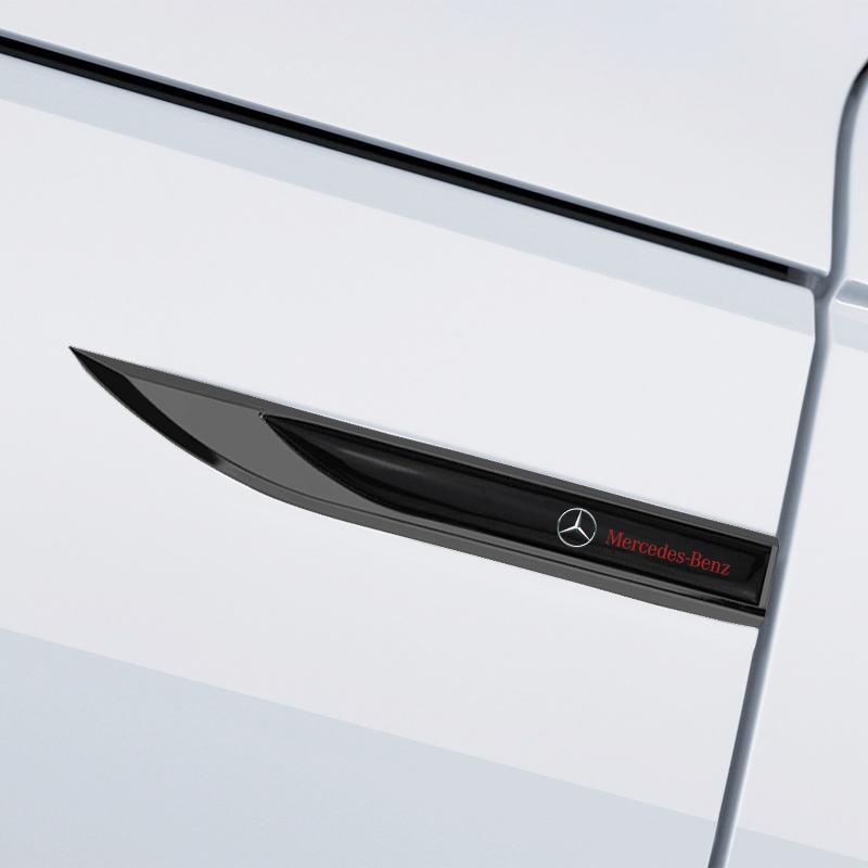 1 Pair Car Side Fender Knife Stickers Emblem Badge Decals Trim Styling for Mercedes Benz AMG W203 W206 W220 W205 W211 W212 W201 HIJKL1