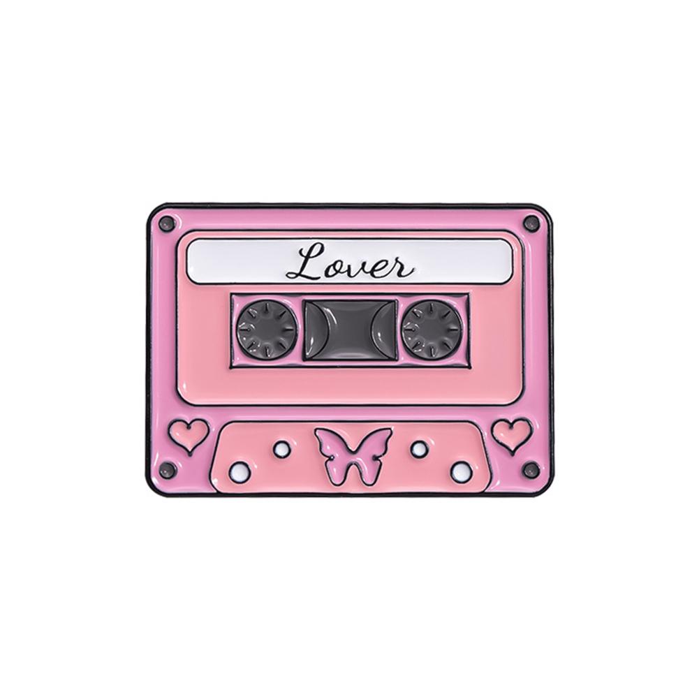 Men Women Cartoon Magnetic Tape Brooch Cute Music Tape Pin Lapel Pin For Jacket Shirt Hat Vintage Pin Accessories