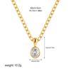 Multicolour Zircon Pendant Necklace Oval Shape Gemstone Necklace Metal Sweater Chain  Party Jewelry