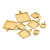 5Pcs Stainless Steel 10 15 20 25 30mm Square Cabochon Cameo Base Tray Bezel Blank Setting Supplies for Jewelry Making Pendant