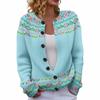 Round Neck 3D Print Cardigan Sweater TX-YK01
