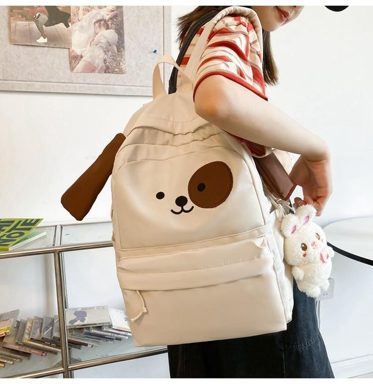 2023 New Cute Funny Dog Backpack Cartoon School Bag Nylon Water-resistant Backpack Girls 3-4 Grade