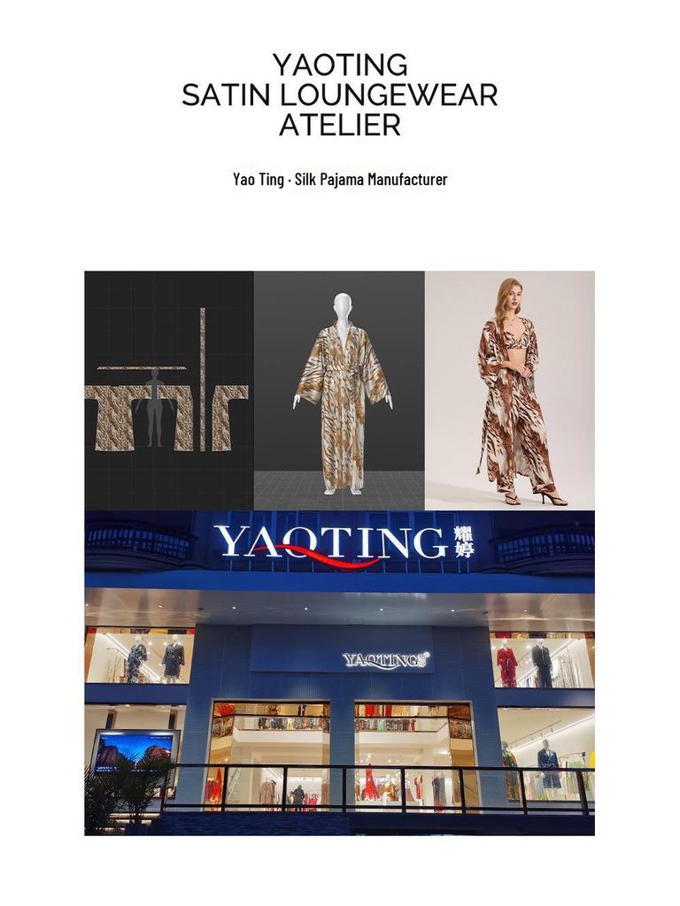 Yaoting Plus Size Satin Chiffon Feather Long Robe Pajamas WP5013