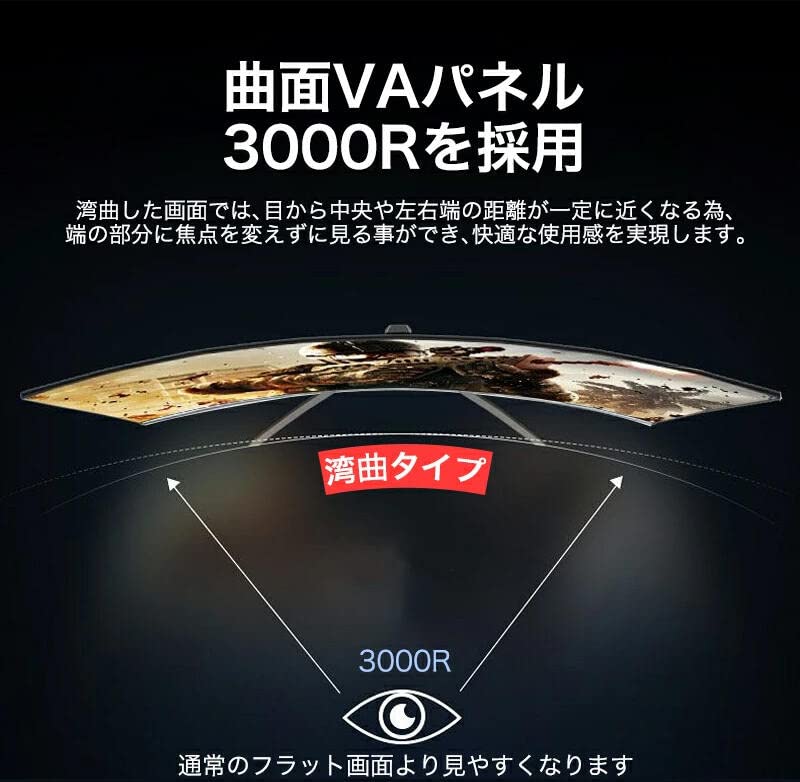 Монитор 32-дюймовый изогнутый динамик Коэффициент кривизны 3000R Full HD Ультратонкая панель MVA Большой экран Совместимость с HDMI Совместимость с VGA 75 Гц Отклик 1 мс