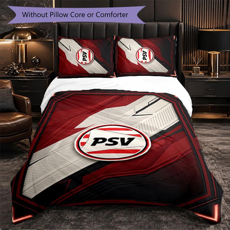 PSV Eindhoven FC Themed Bedding 3Pcs Duvet Cover Set Decorative Bed Linen For Teen Room Home Decoration