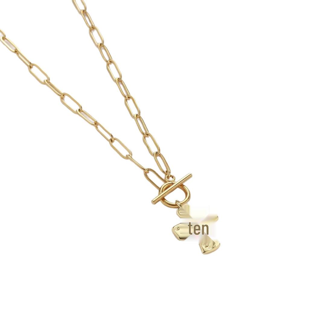 Женское золотое колье с крестом и подвеской, инкрустированной бриллиантами - Нишевый дизайн, Ювелирные изделия класса люкс