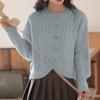 Autumn and Winter Women's Sweater Retro Soft Lazy Wind Twist Croco Button Sweater Women Loose Knitted Cardigan