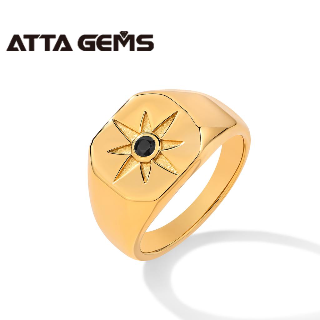 ATTA Classic Jewellery Silver 925 Rings With Special Design Pearl Wedding & Party Ring for Women 18K Gold Plated Silver Jewelry