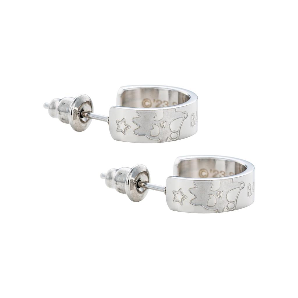 White Clover Badtz-Maru Sanrio Characters Stainless Steel Half Hoop Earrings (2 pieces/for both ears) SAST-P010SV