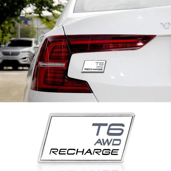 Car 3D ABS Trunk Badge Emblem Decals Sticker For Volvo T3 T4 T5 T6 T8 B5 B6 AWD Recharge XC40 XC60 XC90 V60 S60 S80 S90 V40 C30