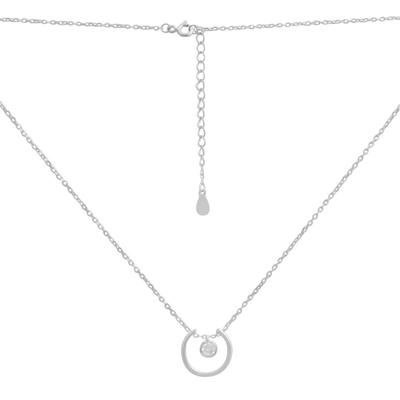Серебряное колье с фианитами, вес изделия 2,51 гр (2187486)