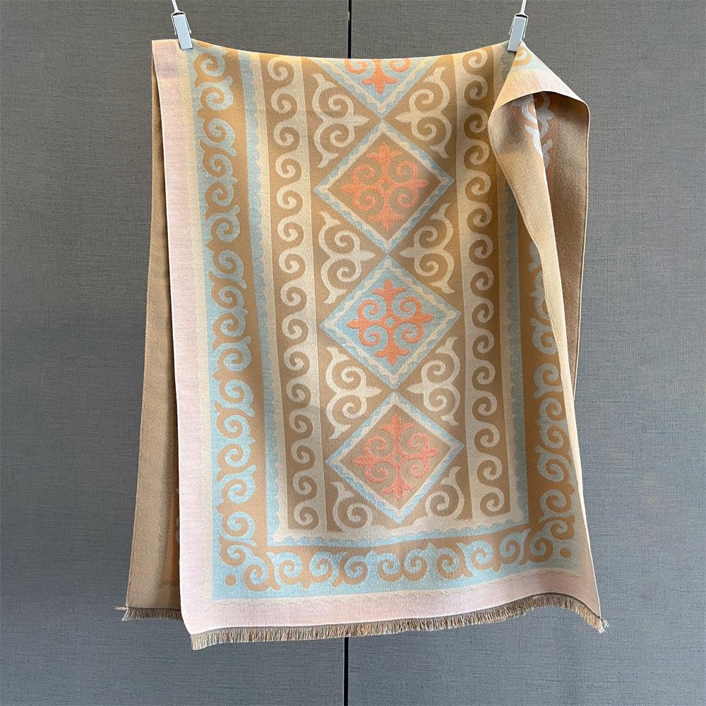 Роскошный зимний кашемировый шарф женский с принтом шаль-накидка мягкий парео элегантное пончо женский толстый теплый плед эшарп пашмина