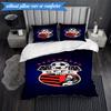 3PCS Soccer Team Crest Design Printed Soft Bedding Set,Including 1pc Duvet Cover And 2pcs Pillowcases Perfect for Bedroom, Dormitory, Fan gift
