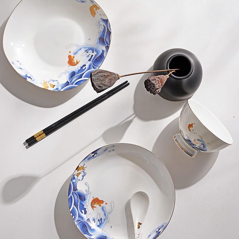 22-Piece Chinese Ceramic Dinnerware Set