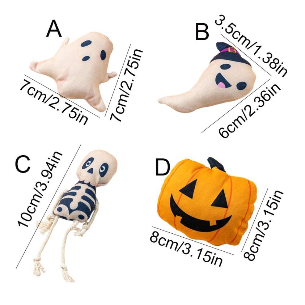 Ghost/Spirit/Pumpkin Cat Chewing Fun Doll Plush Halloween Cat Teeth Grinding Toys  Cleaning Teeth