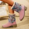 Fashion Women Fashion Outdoor Comfortable Thick Heel Cotton Boots Winter Round Head Anti-slip Wear-resistant Short Boots Shoes for Women