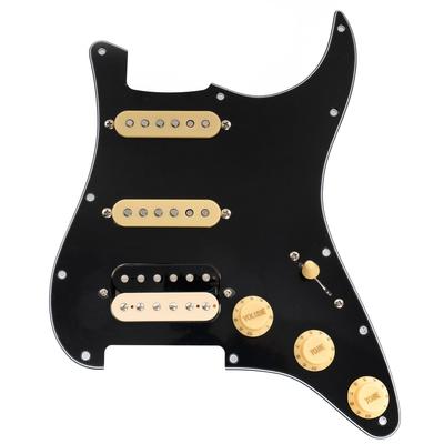 Пикгард Musiclily Pro SE с звукоснимателями Alnico 5 и суперпереключателем для ST Strat Electric с зебровым бриджевым звукоснимателем ST-HSS-60SE Предварительно распаянный 5-позиционный для гитар,