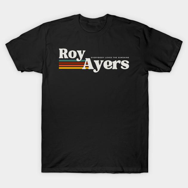 Asian Size Men Black Print T-shirt Roy-Ayers No-Cut Heat Transfer Print Cotton Tshirt
