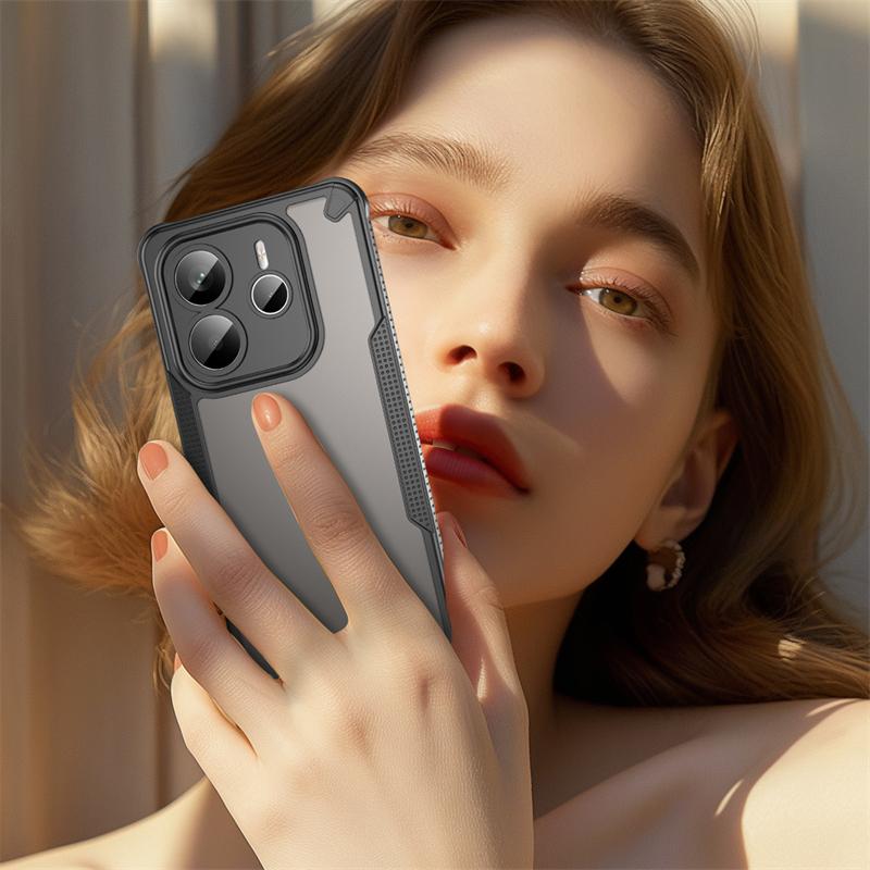Полупрозрачный чехол для телефона для Xiaomi Redmi Note 14 5G Матовый бронированный задний чехол для чехла Redmi Note 14 Чехол для чехла Redmi Note 14 5G