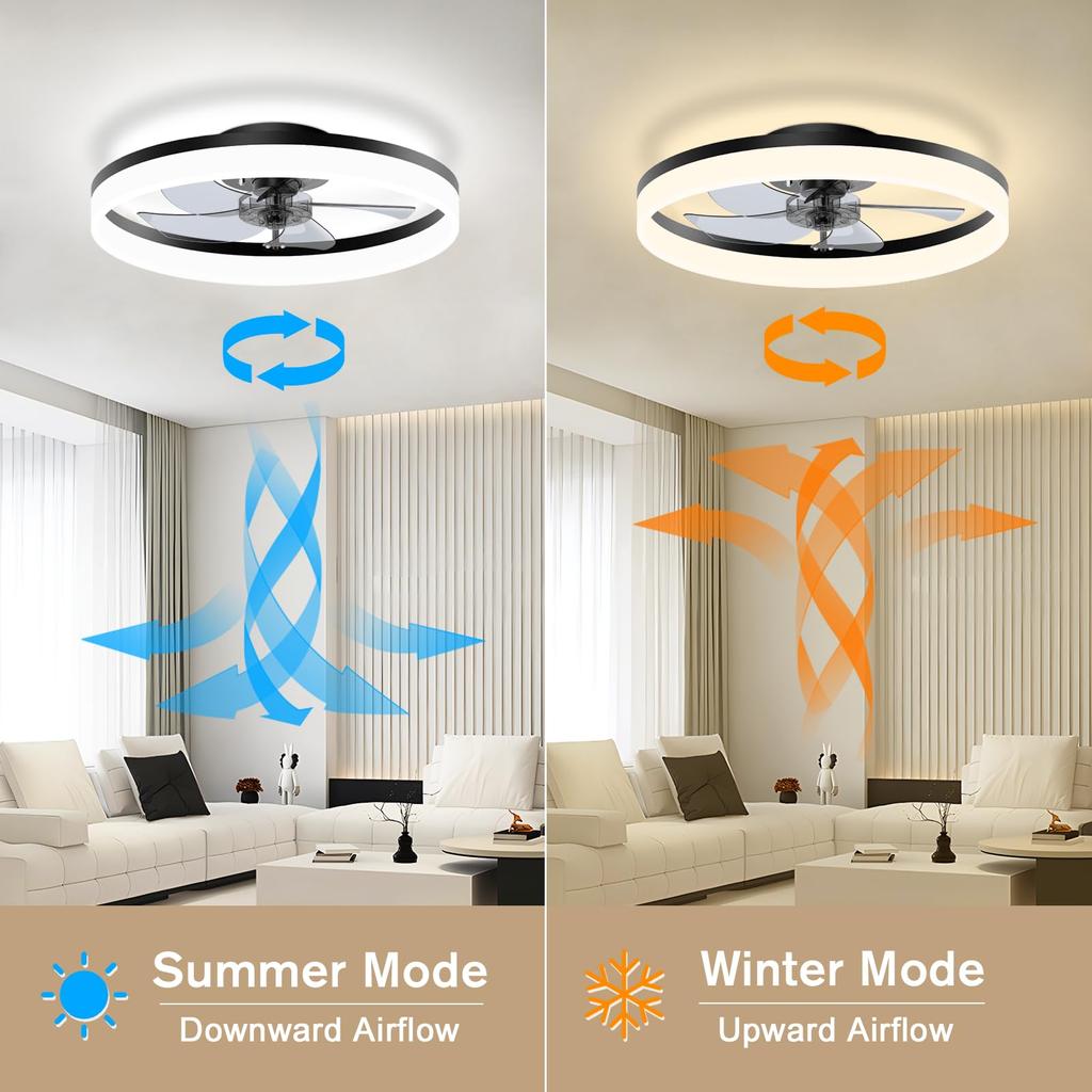 IRALAN Modern Ceiling Fans With Remote Control and Light LED Lamp Fan Smart Silent Ceiling Fans For Bedroom Living Room