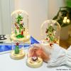2024 Стеклянный купол Рождественская елка Светящееся настольное украшение, Креативный ночник Праздничный подарок
