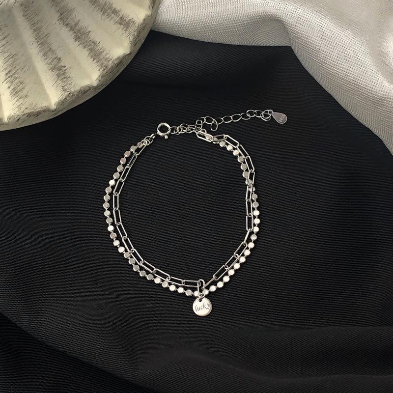 ANENJERY Серебряный цвет двухслойная круглая цепочка с подвеской в виде карты, регулируемый браслет для женщин и мужчин, простые ювелирные изделия, подарки на каждый день