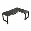 L-Shaped Desk with Hutch Two-Person Capacity Office Furniture Integrated Shelving Multi-Functional for ptiers