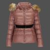 Women's Winter New Fashion Casual Slim Cotton Jacket Faux Fur Collar and Hooded Hooded Warm Jacket Coat Pu Leather Zipper