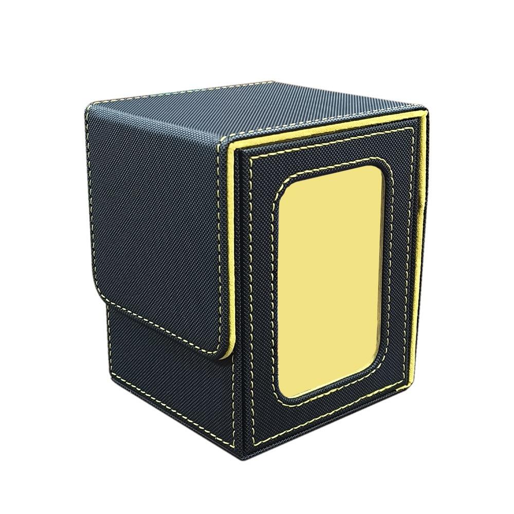 PU Leather Card Deck Box With Window Window Collection Box Fashion Card Stacking Storage Box