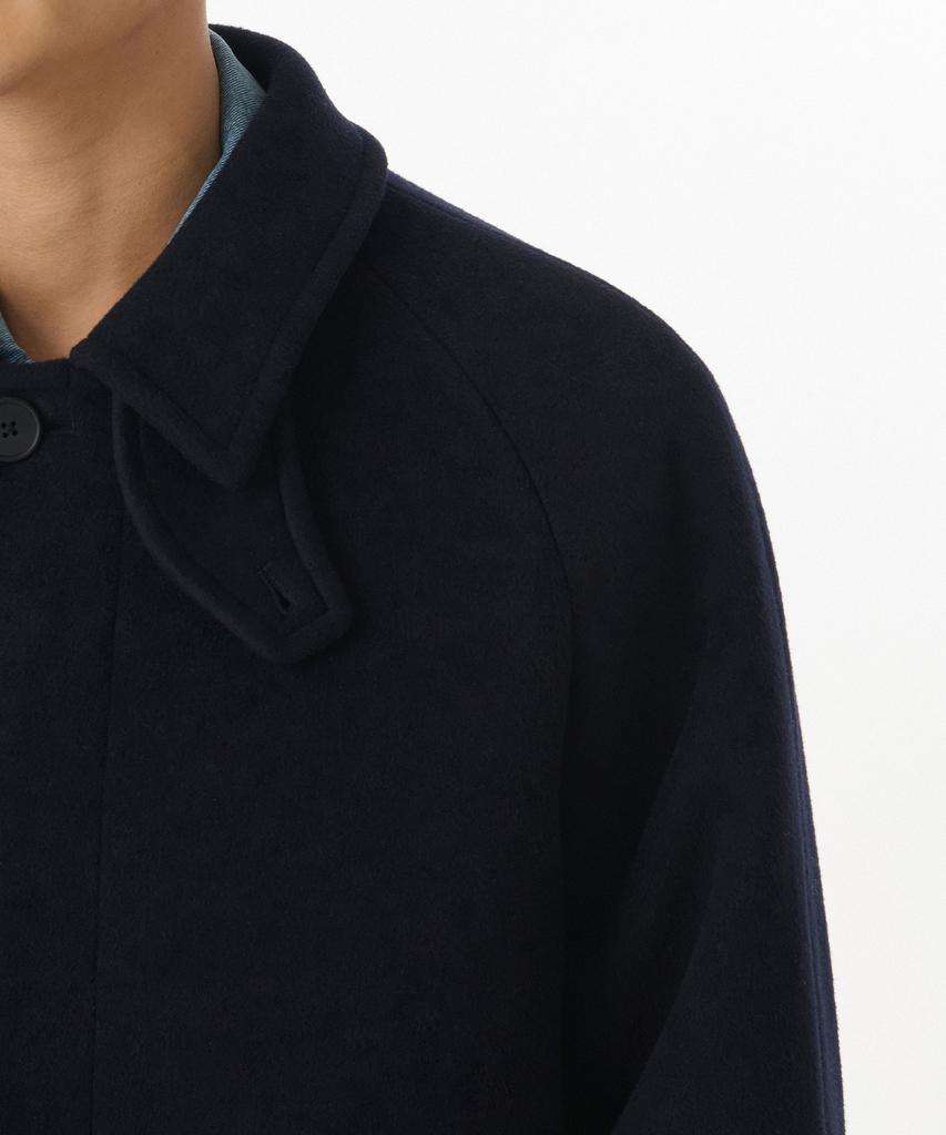 Musinsa Standard Cashmere Blend Oversized Minimal Balmacaan Coat [Navy]