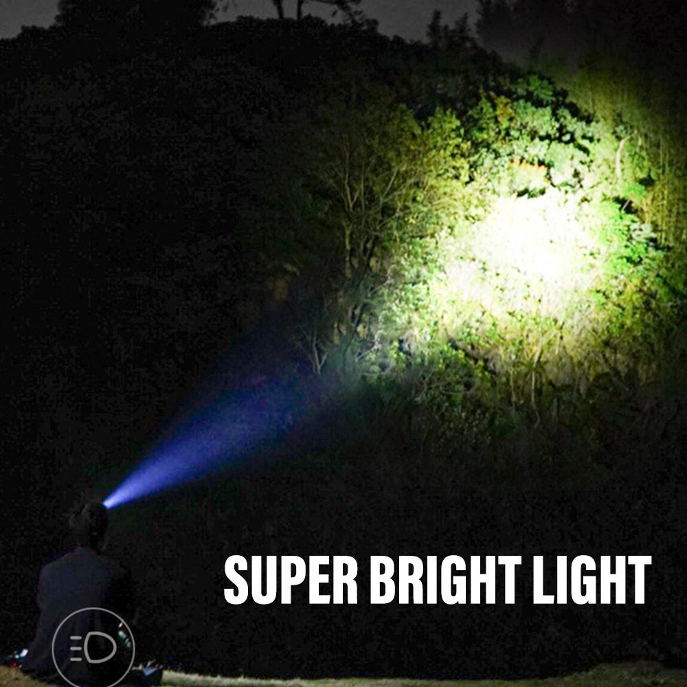 Сенсорная перезаряжаемая фара, светодиодный фонарик, супер яркий портативный налобный фонарик для кемпинга, рыбалки, несколько режимов освещения