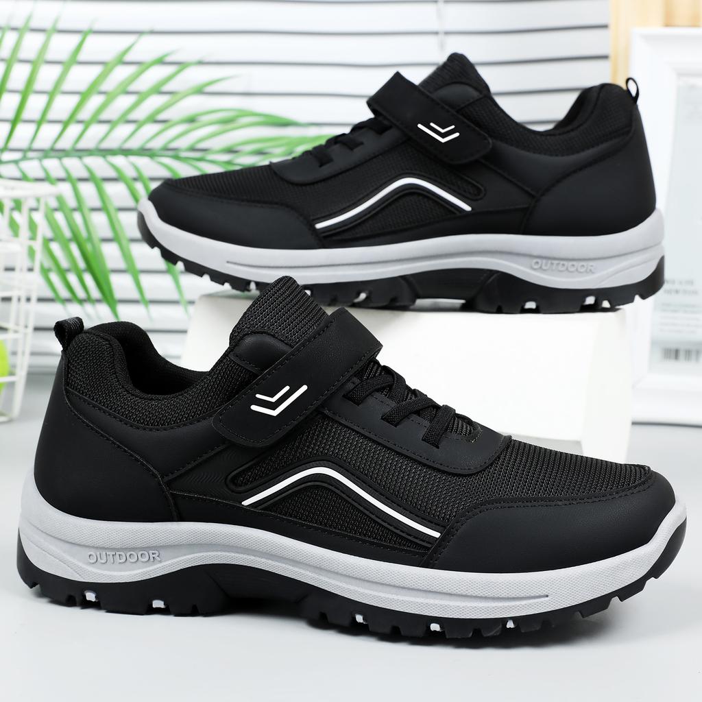 Обувь Мужская Обувь для Ходьбы Средняя Липучка Повседневная Обувь Мягкая Подошва Удобная Универсальная Мужская Обувь