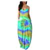 Women Gradient Tie-Dye Sleeveless V Neck Maxi Dress Sundress Beach Long Dres