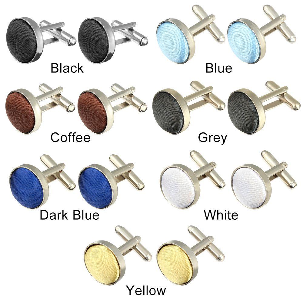 Novelty Solid Color Wedding Stylish Round Shirt Cuff Links Mens Cufflinks Clothes Buttons Apparel