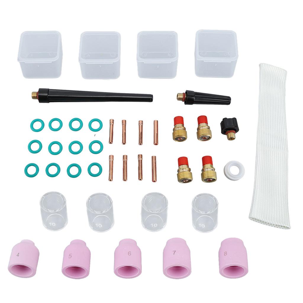 38 шт. комплект линз для газовой сварки TIG, стеклянная чашка, задняя чашка, уплотнительное кольцо, прокладка, расходные материалы для плазменной горелки WP9 20