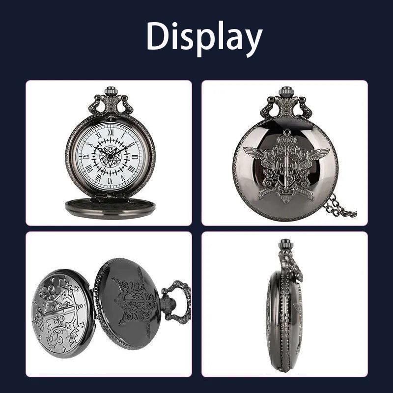 Anime Black Butler Cosplay Sebastian Pocket Watch Kuroshitsuji Clock Pendant for Men Women Gift