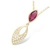 [N5398] - Gold-Plated Necklace 'Sissi' Golden Ruby ​​- 25x7 Mm