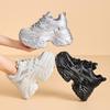 Silver inner heightening platform shoes women's shoes new spring and autumn leisure sports little white shoes muffin