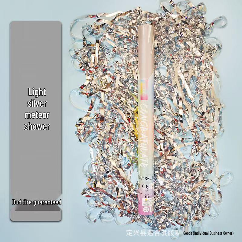 Meteor Shower Silver Ribbon Handheld Wedding Confetti Cannon